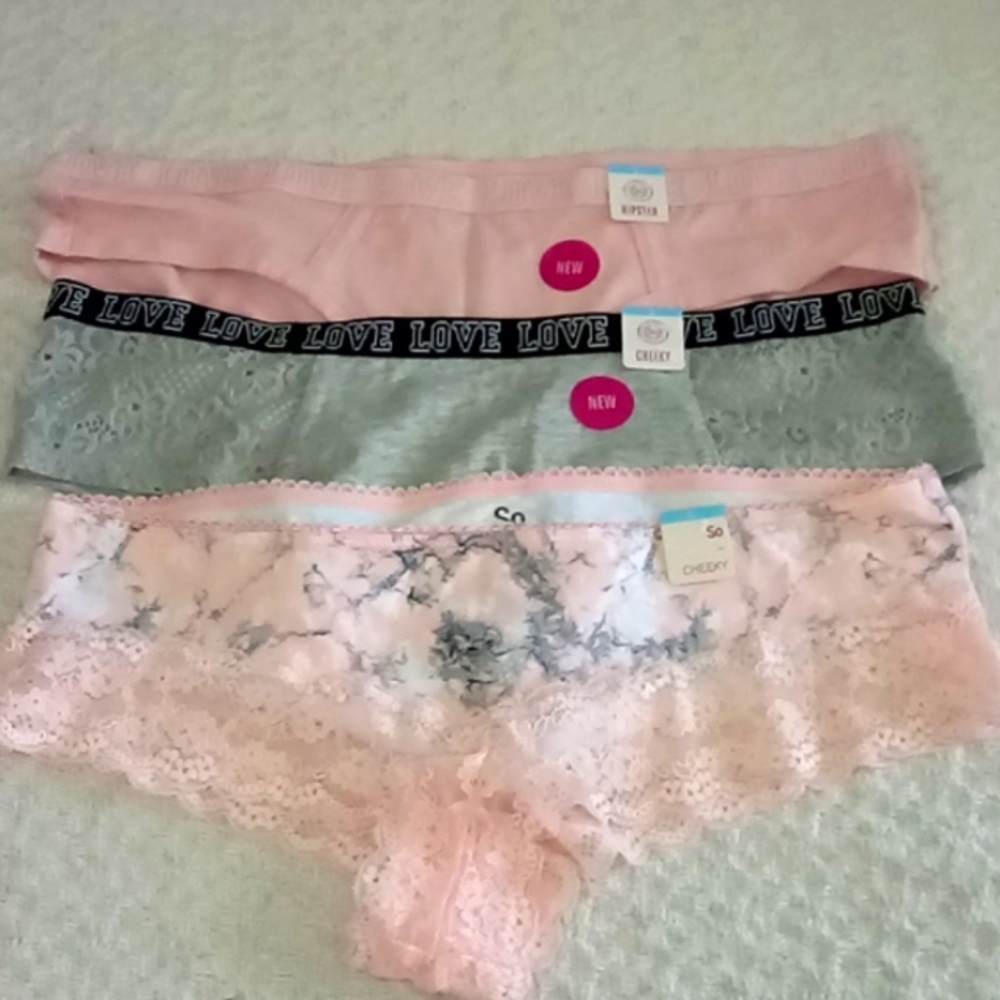 NEW SO Cheeky & Hipster Lace Panties Lot of 3 L